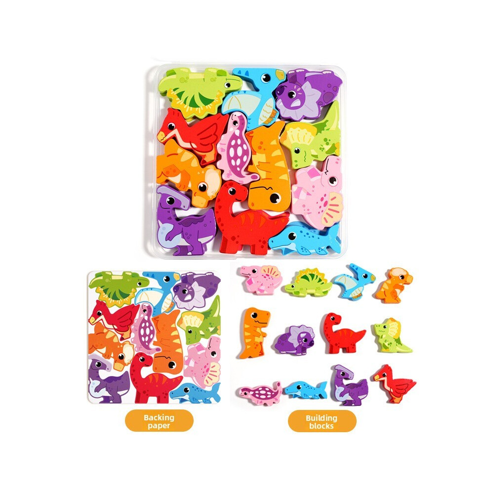(Dinosaur) Dinosaur Wooden Animal Food Transport 3d Puzzle Educational Toy Children For-image-OPC-PJYKVBK-NEW