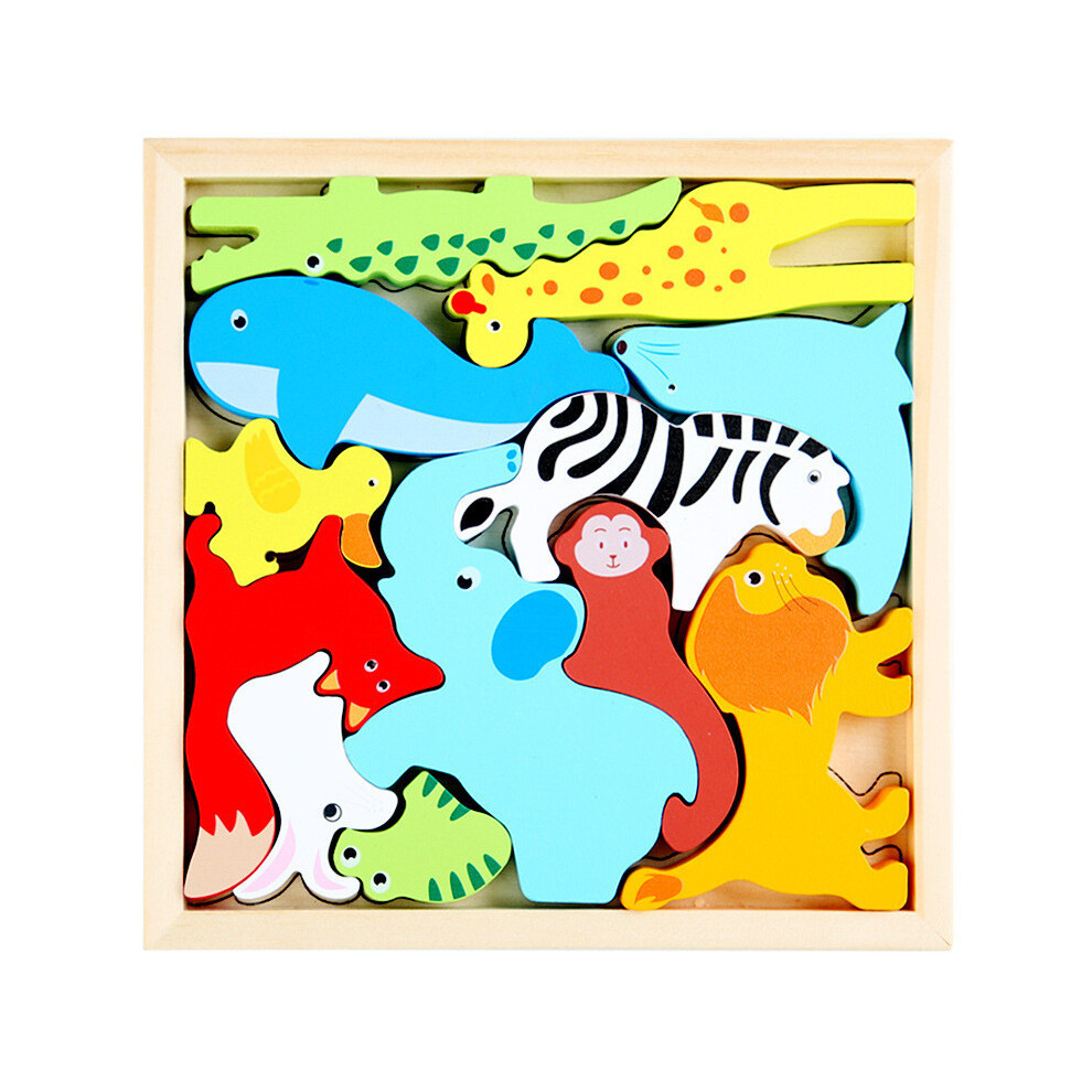 (Forest Animals) Ocean Wooden Animal Vehicle 3d Puzzle Toy For Kids Brain Gift Play Development-image-OPC-PJYKVMM-NEW