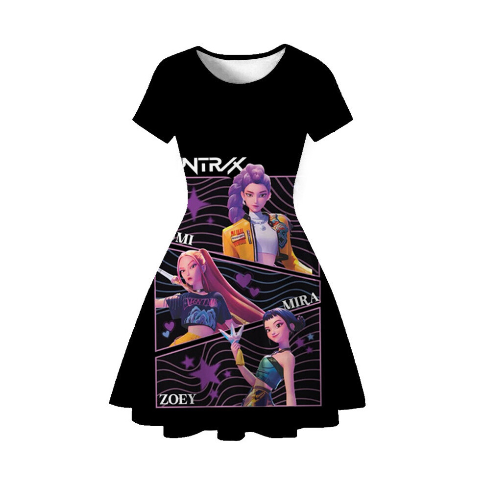 (Style C, 140cm) Kpop Demon Hunters Pattern Party Dress Halloween Stage Gift Fashion Performance-image-OPC-PJYMDBY-NEW