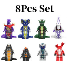 Lot de 8 mini figurines Ninjago serpents blocs de construction ninja jouets à faire soi-même cadeaux enfants