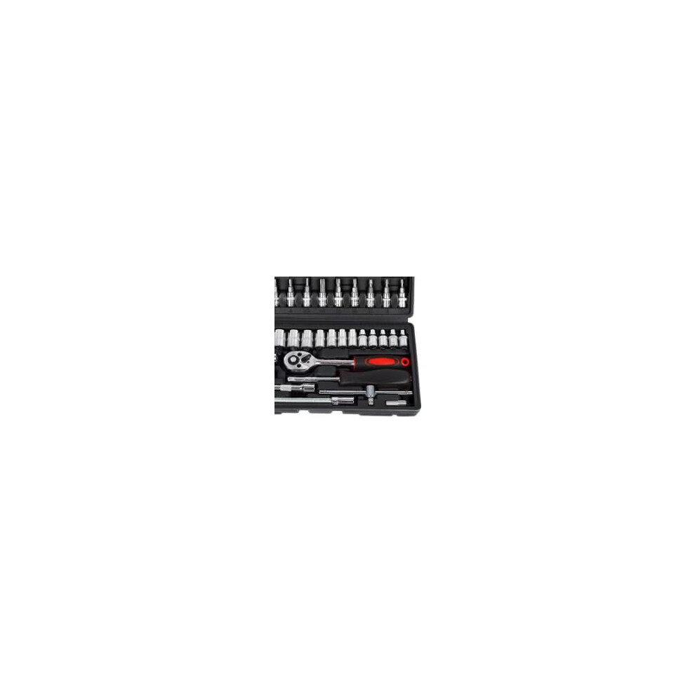 2 Piece Set Ratchet Box 46-Piece 1/4 Inch Small Ratchet Box For Auto And Diy Enthusiasts Tool Set With Storage 6482260983004