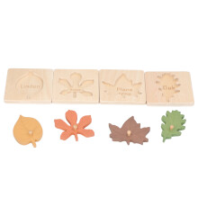 4Pcs Wooden Jigsaw Leaves Develop Skills Bright