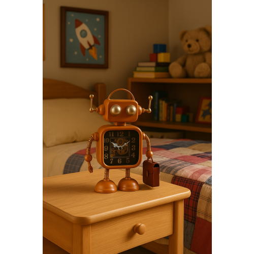 Robot Desk Clock | Compact Battery-Powered Clock for Kids & Fans 1
