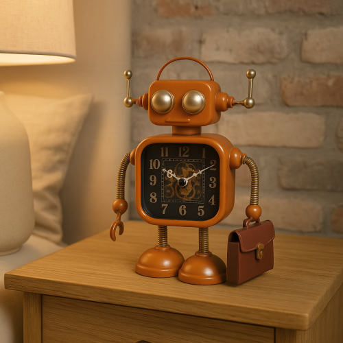 Robot Desk Clock | Compact Battery-Powered Clock for Kids & Fans 2