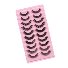 10 Paar Wiederverwendbare Selbstklebende Wimpern Ohne Kleber, Natürlich Voluminös | Schwarz