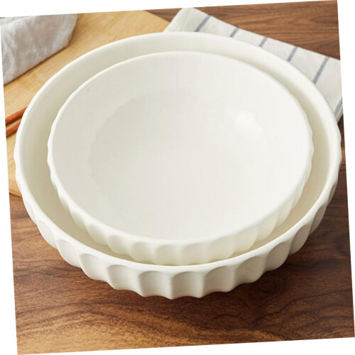 Ceramic Soup Bowl Large White Ceramic Dish Baking Dish with Deep Sides and Durable Design 1