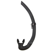 Dry Top Snorkel Tube with Comfortable Mouthpiece and One-Way Valve for Pool and Open Water Swimming Training - Black