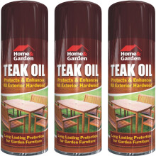 3 x 400ml Teak Oil Spray Garden Furniture Hardwood Decking Protection