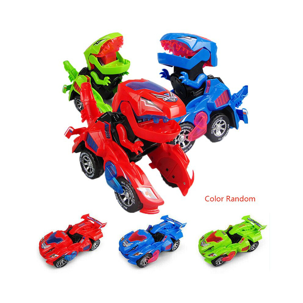 Nuevo Dinosaurio Transformador Led Coche Trex Con Luz Sonido Robot NiñOs Regalo Juguete-image