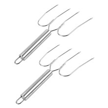 Stainless Steel Turkey Forks Set of 2 Heavy Duty Meat Claws for Lifting Turkey and Roast Chicken Thanksgiving Use