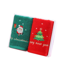 2Pcs Christmas Face Towel Xmas Red Santa Claus New