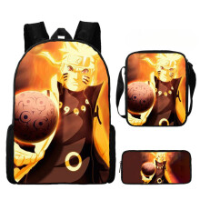 (L)Ensemble sac à dos enfant Naruto avec trousse à crayons et polyvalent pour voyages scolaires journée