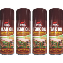 4 x 400ml Teak Oil Spray Garden Furniture Hardwood Decking Protection