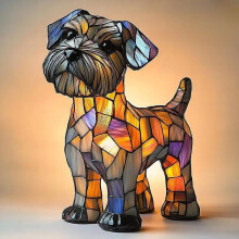 (Style I)Cat Dog For Night Stands Table Lamps Stained Resin Tabletop Light Decoration