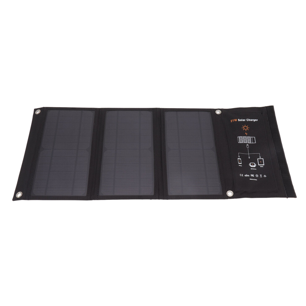 21W Foldable Solar Panel Charger Portable Black 8142674733210