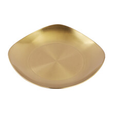 Stainless Steel Seasoning Plate Golden 1pcs 4.1x4.1x0.8in