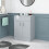 NES Home Nes Home 600mm Vanity Unit Cabinet With Worktop Matte Grey 4