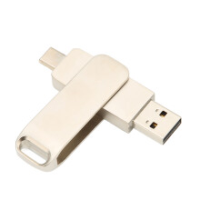64GB Metal Drehbarer USB 3.0 Typ C Flash-Laufwerk für Telefone und Tablets Silber