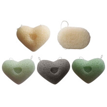 5 Pcs Heart-Shaped Sponge Face Exfoliator Sponges Cleansing