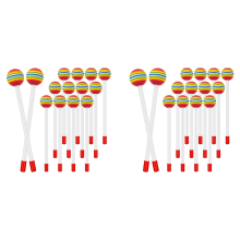 28 Pcs Lollipop Drum Mallet Sticks Round Rainbow Hammer Percussion Sticks Plastic Drumsticks for Kids Child Mallet
