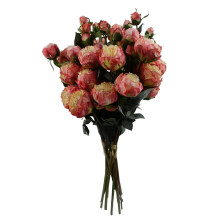 6 x 55cm Pink Peony Artificial Flower Stems - 24 flowers 18 buds