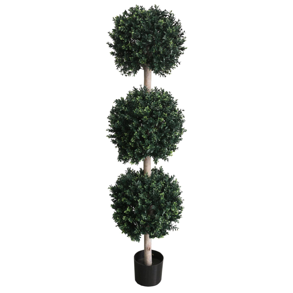 Leaf 150Cm Uv Protected Triple Ball Topiary Tree Artificial