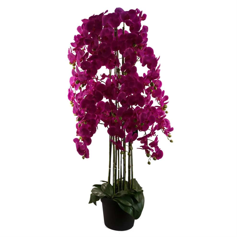 Giant Purple Artificial Orchid Plant Real Touch 189 Flowers with Pot 150cm - Image 4