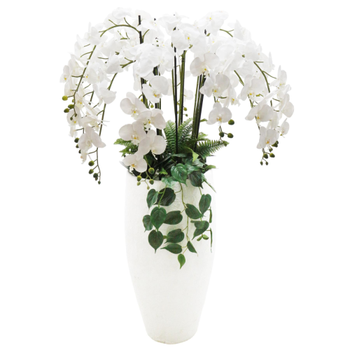 Leaf 150cm White Orchid Potted Display Artificial