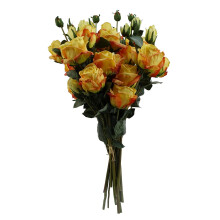 6 x 60cm Yellow Rose Artificial Flower Sprays - 24 Flowers 18 Buds