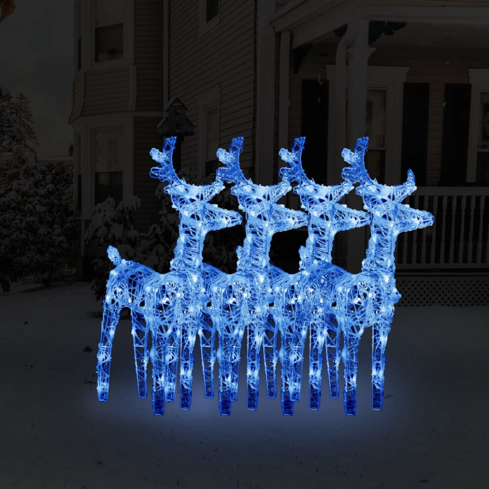 Vidaxl Christmas Reindeers 4 Pcs Blue 160 Leds Acrylic
