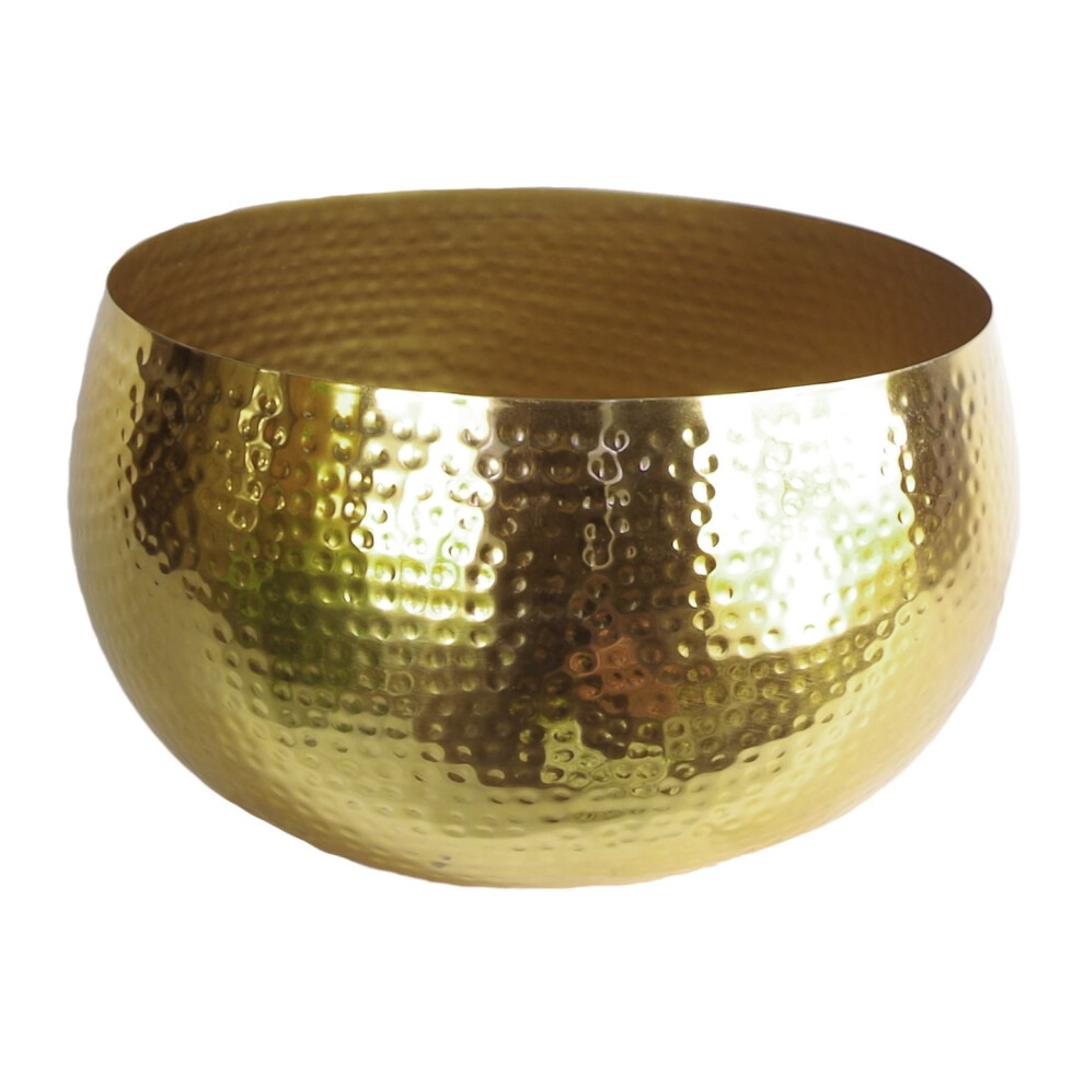 Leaf Xl Metal Hammered Planter - Gold - Yellow - Image 5