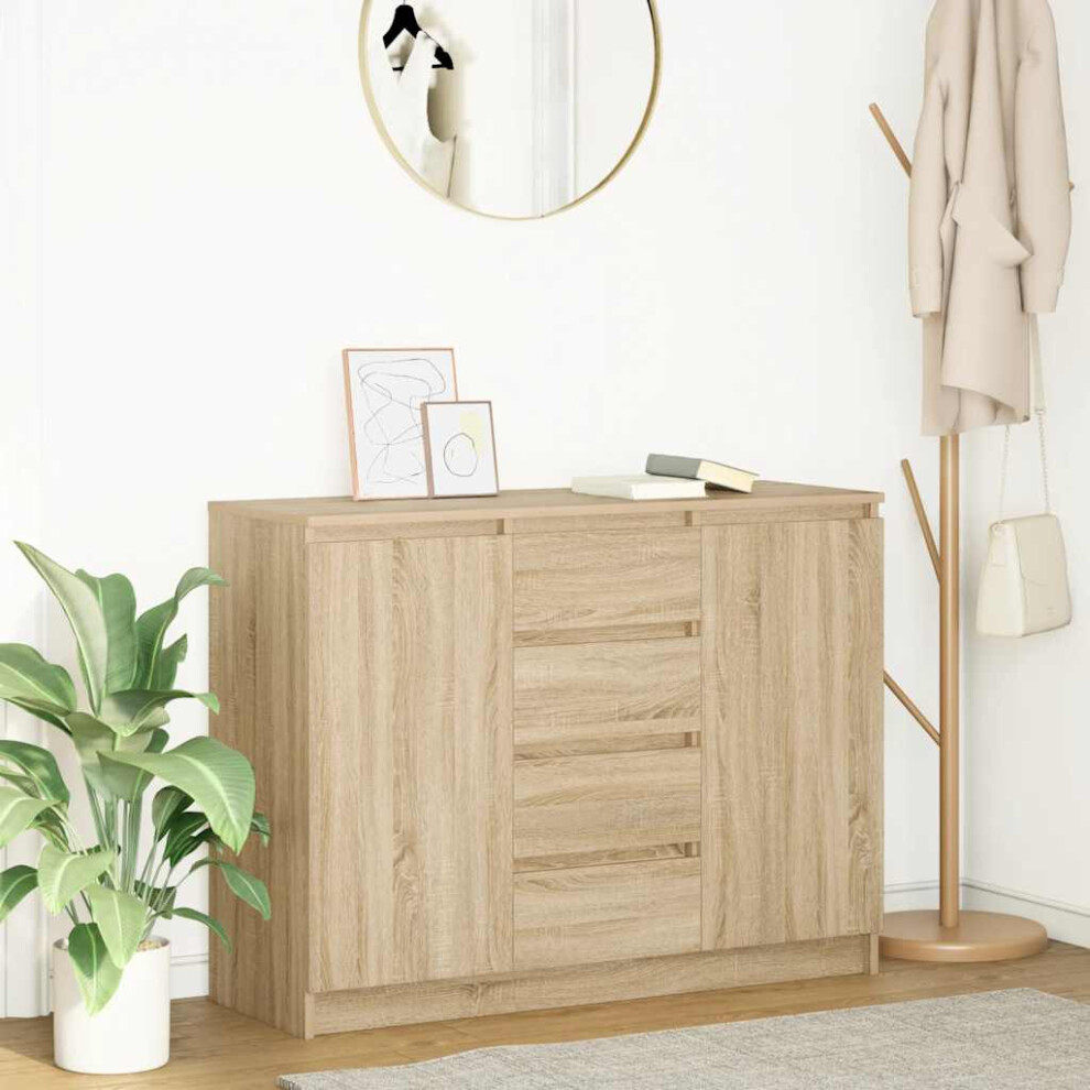 New Vidaxl Sideboard With Drawers Sonoma Oak 100.5X35x76 Cm Engineered Wood
