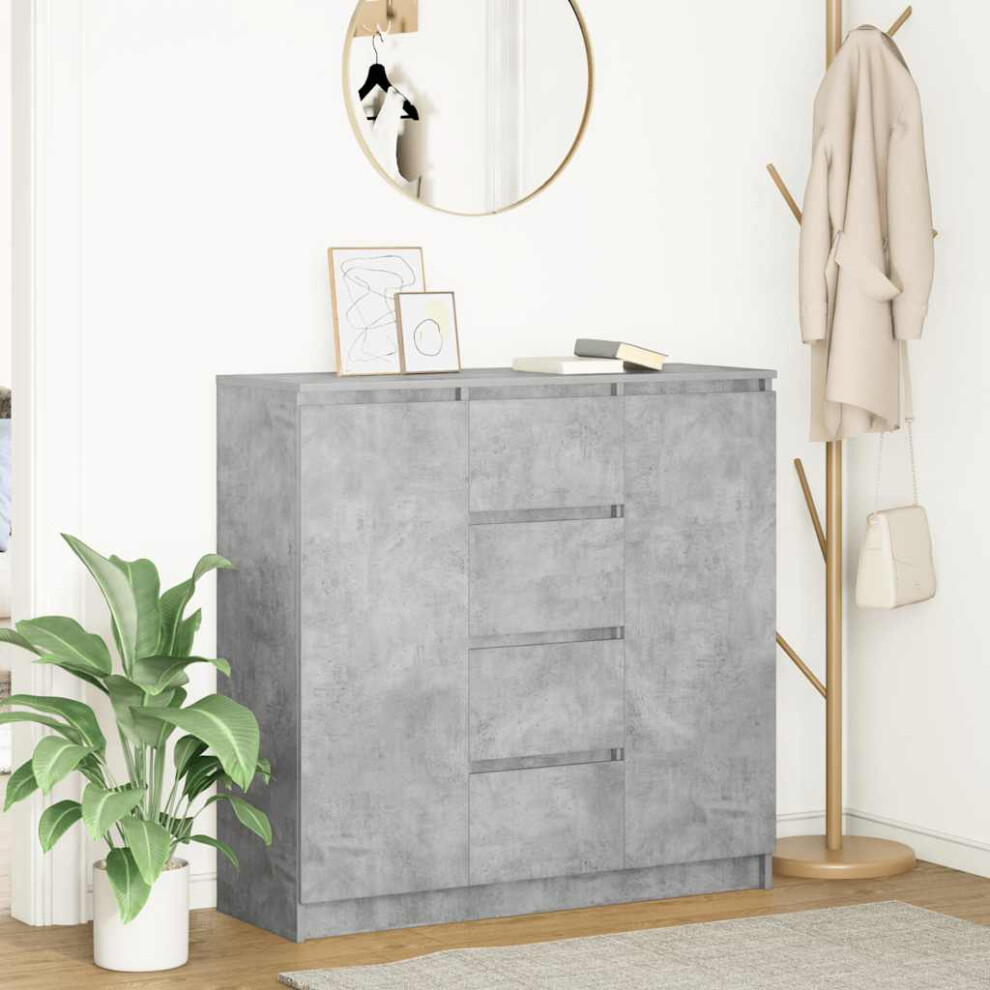 Vidaxl Sideboard With Drawers Concrete 100.5X35x98.5 Cm Engineered Wood Grey