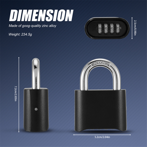 4-Digit Combination Padlock with Number Password 2