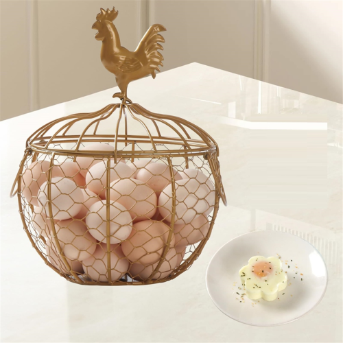 Wire Egg Basket for Gathering Fresh Eggs, Egg Holder for Countertop 2