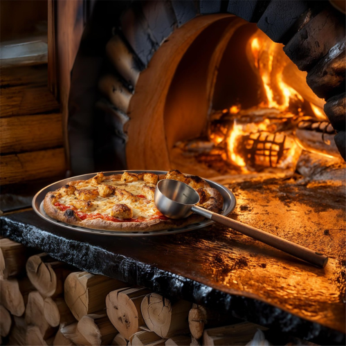 4-DELARS pizzaspadeset, metallspatel med vikbart trähandtag, 1