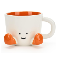 Canecas de café, caneca engraçada e fofa para mulheres, 12,8 oz/380 ml laranja