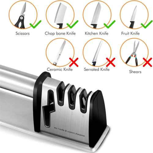 Affilacoltelli, accessori per coltelli da cucina 4 in 1 da chef 1