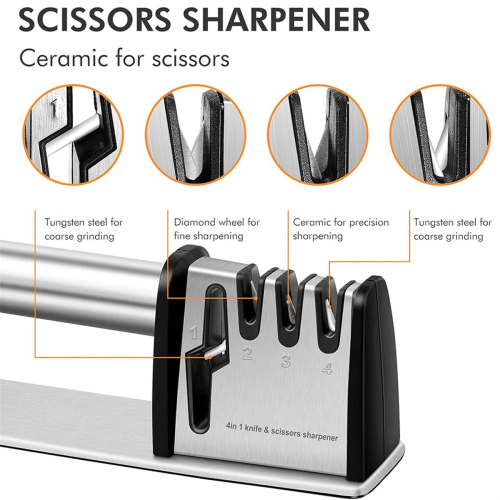 Affilacoltelli, accessori per coltelli da cucina 4 in 1 da chef 2
