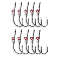 10PCS Live Shrimp Hook Set,Freshwater/Saltwater Fishing Gear,NO.4/0