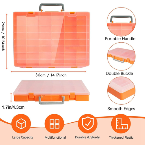 48 Grids Large Plastic Organizer Box with Adjustable Dividers, 1