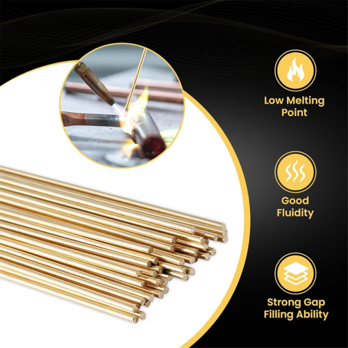 40 peças de hastes de brasagem de latão HS221 1/2 lb de diâmetro 5/64 polegadas redondas nuas 1