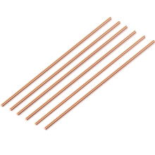 Lot de 6 tiges rondes en cuivre pur de 9,84 pouces de long, tiges en cuivre massif, barres nues