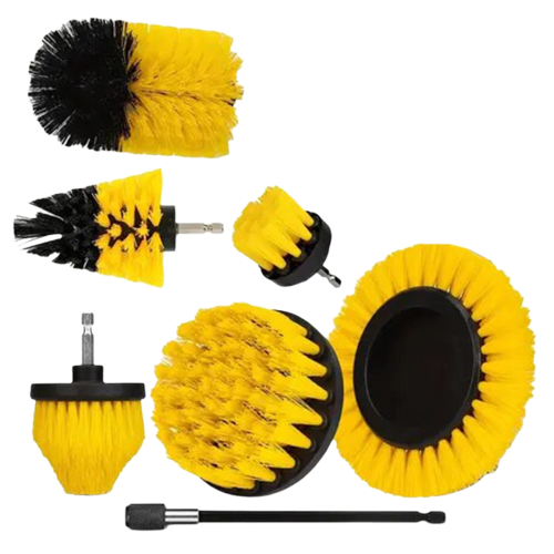 Spazzola elettrica con testina mobile da 7 pezzi, set da 7 pezzi giallo