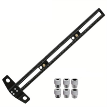 Regla de puntuación y posicionamiento de perforación 2 en 1 de aleación de aluminio de 50 cm