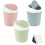 Mini papperskorg med svängbart lock, blå + grön + rosa, plast 1