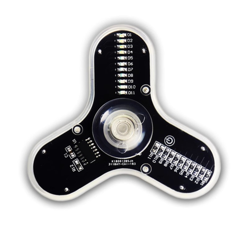 Φωτεινή οθόνη LED Fidget Spinner με τρεις λοβούς, ψηφιακό γυροσκόπιο