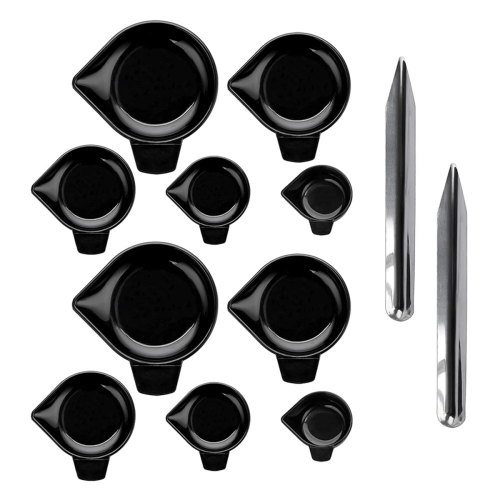 10 stuks 5 maten plastic weegpoederpan met schep