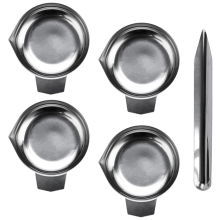 4PCS Μεταλλικό ταψί ζύγισης σκόνης με κουτάλα, μίνι ψηφιακή ζυγαριά