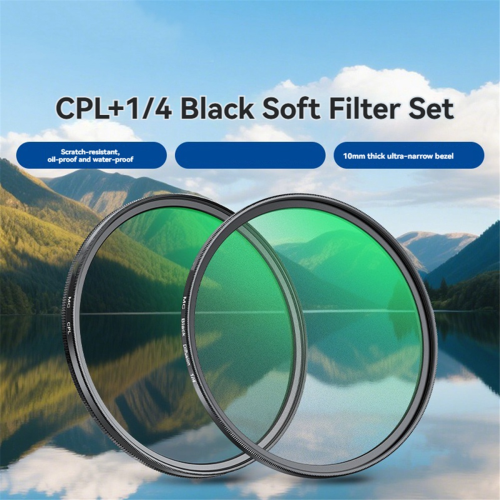 72 mm CPL + schwarzer Diffusionsfilter 1/4, kreisförmig für Objektiv 1